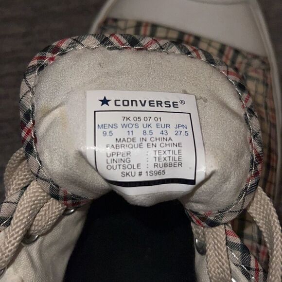 Unworn New Converse Jack Purcell Plaid Sneaker Shoes Mens 9.5 Womens 11 - Picture 7 of 7